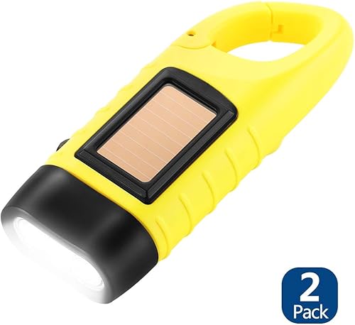 Miniatura 2 de Simpeak Paquete de 2 linternas LED de emergencia con manivela de mano, linterna de supervivencia con linterna de dinamo para deportes al aire libre,