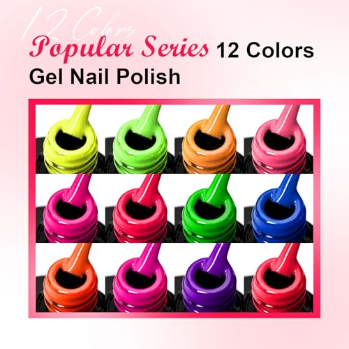 12 colores esmalte gel neón con brillo en la oscuridad miniatura 5
