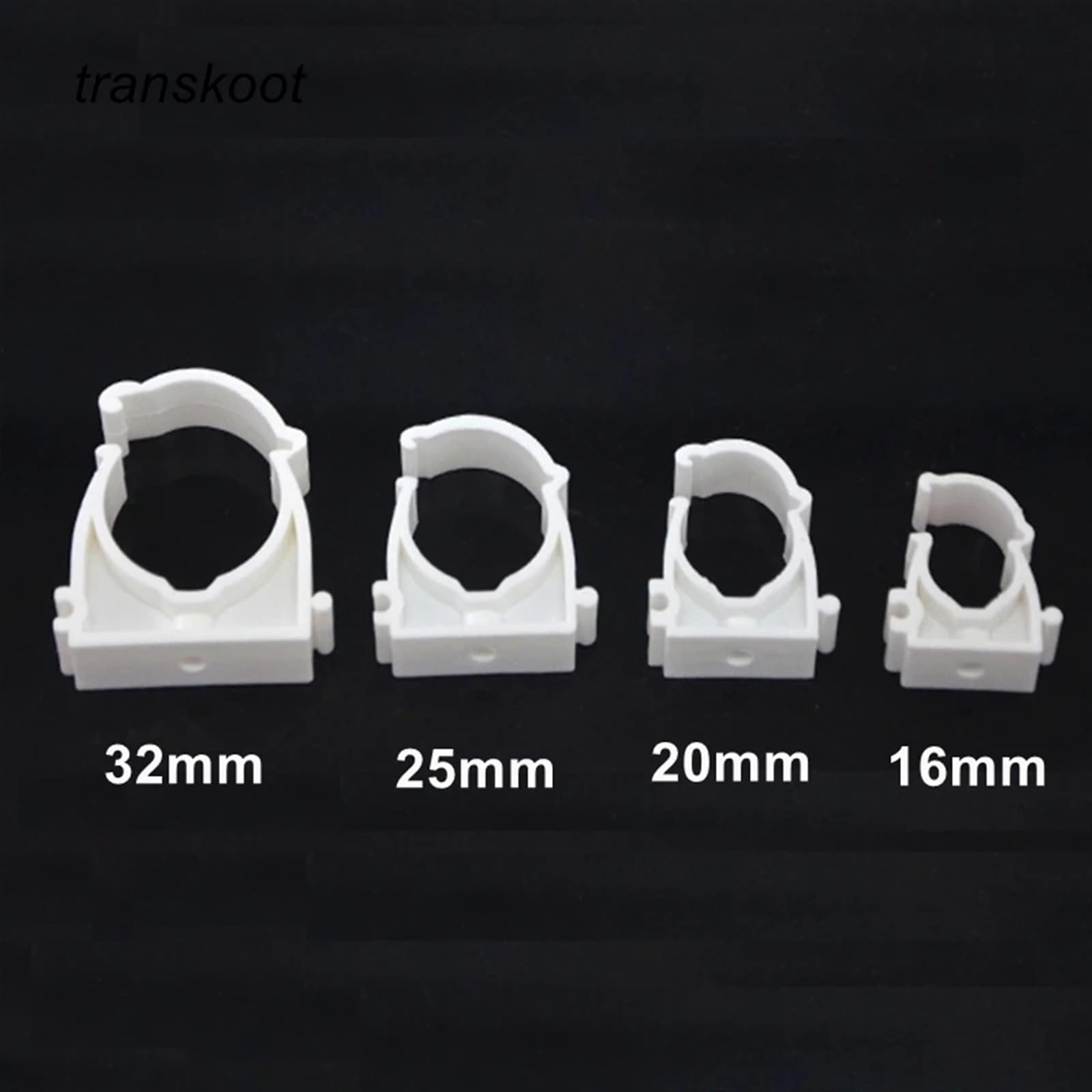 Lot de 10 colliers de serrage en U en plastique blanc for tube de tuyau d'eau de diamètre 16 mm, 20 mm, 25 mm, 32 mm, 40 mm, 50 mm, 6,3 cm, 75 mm, 90 mm, 110 Connecteur de collier de serrage(50mm)