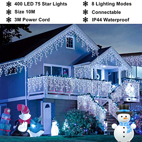 Tenda Luminosa Esterna 10M 400 LED, Tenda Luminosa...