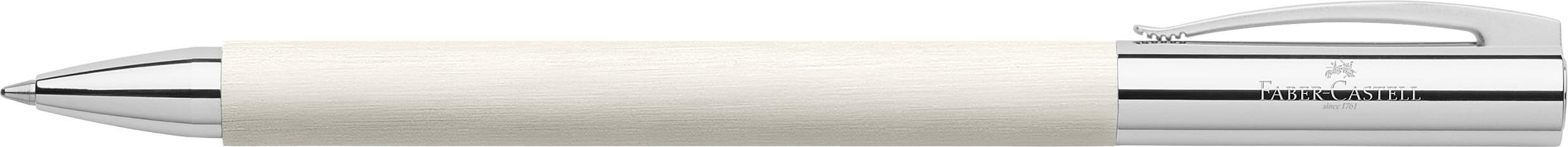 FABER-CASTELL - długopis Ambition Cinematic White, wkład B | Elegancki design z wysokiej jakości żywicy z trwałą, czarną wkładem o dużej pojemności