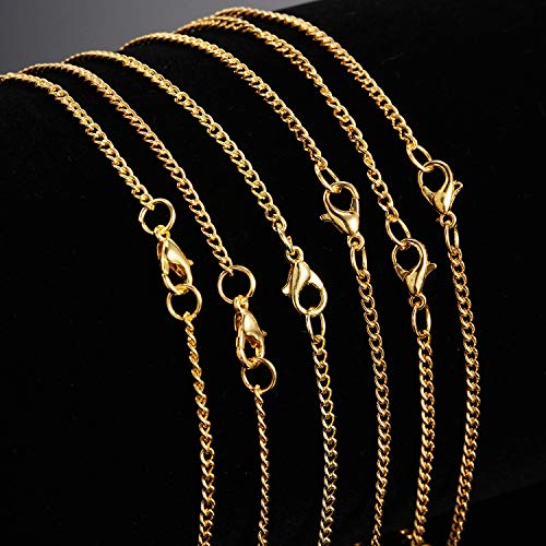 Chaînes de collier plaquées or anti-nœuds avec fermoirs pour création facile - 4