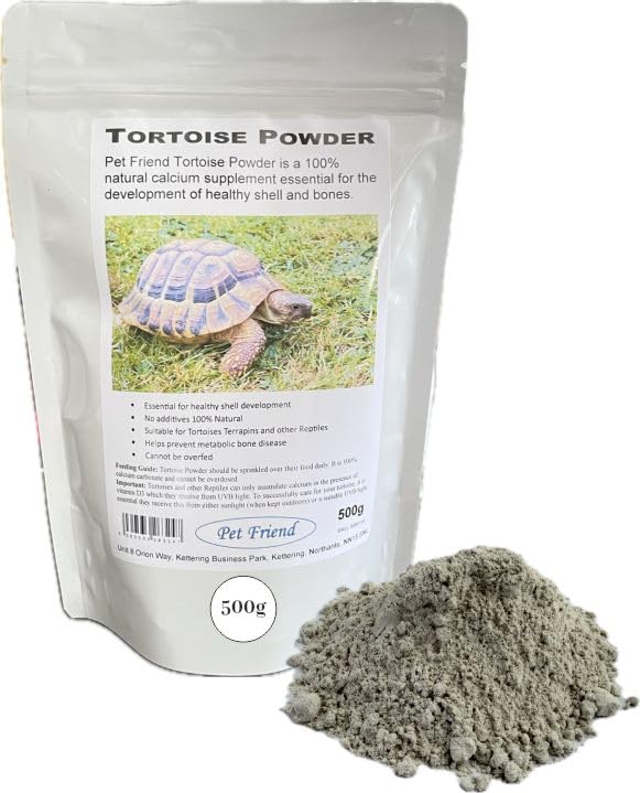 Pet Friend Tortoise Powder 500g - Reptile Calcium Food Supplement Dusting Powder