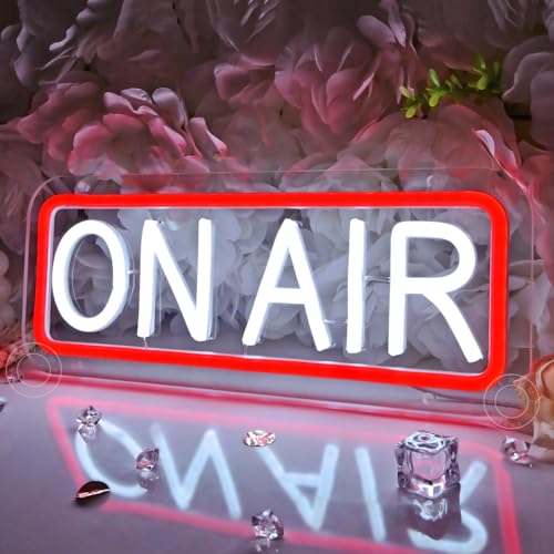 Image of SYLHOME On Air Led Neon Light Sign Home Bedroom Man Cave Game Room Bar Pub Studio Club Wall Sign Decor Birthday Christmas Party Sign Gifts 11.81 inch X 4.72 inch USB Red & Cold White