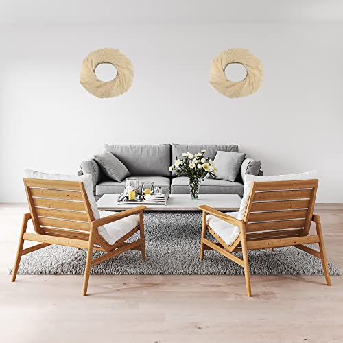 Asunfo Pampas Grass Wreath 24 Inch Farmhouse Artificial Boho Pampas Wreath For Front Door Wall Home Wedding Decor Beige #TOP4