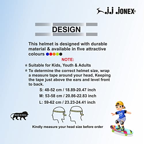 Image of JJ JONEX Protective Set Skating and Cycling for Age 8 to 11 Years Skating Guard Combo (Medium, Blue /Full) (MYC)