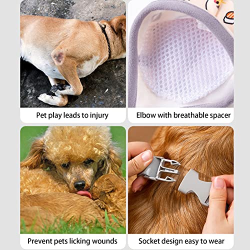 Image of Dog Knee Protector Pad for Calluses Knee Brace Front Elbow Support Wrap, Pet Sleeves for Wounds Dog Elbow Callus Treatment for Medium Large Dogs with Scarf(3XL Stripe )