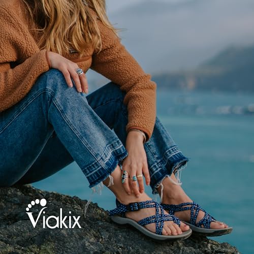 Viakix Womens Walking Sandals: Cute Stylish Comfy Athletic Sport Outdoor Hiking Sandal for Trekking Water Outdoor Beach With Arch Support for Womens Ladies4