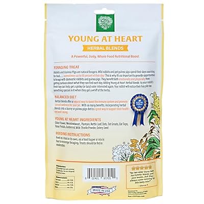 Small Pet Select - Young at Heart Herbal Blend, a Natural Herbal Treat for Rabbits and Guinea Pigs, 4.4oz