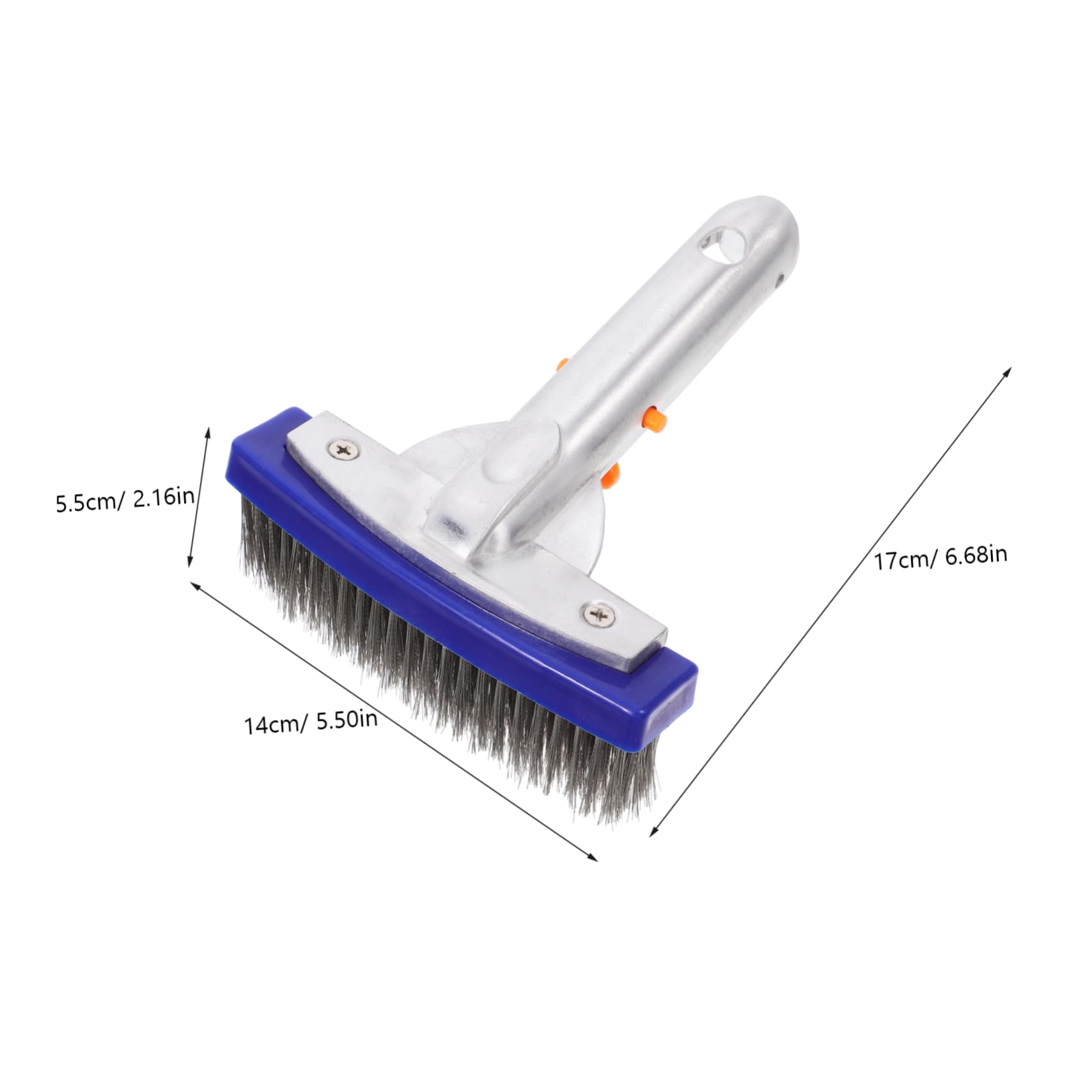 Parliky Pool Brush Head Wire Brush Cleaning for Pool Tile Ergonomic Handle Easy to Remove Build-up