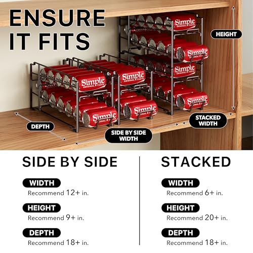 Simple Houseware Stackable Beverage Soda Can Dispenser Organizer Rack, Bronze - 2 Pack by Simple Houseware - Image 3