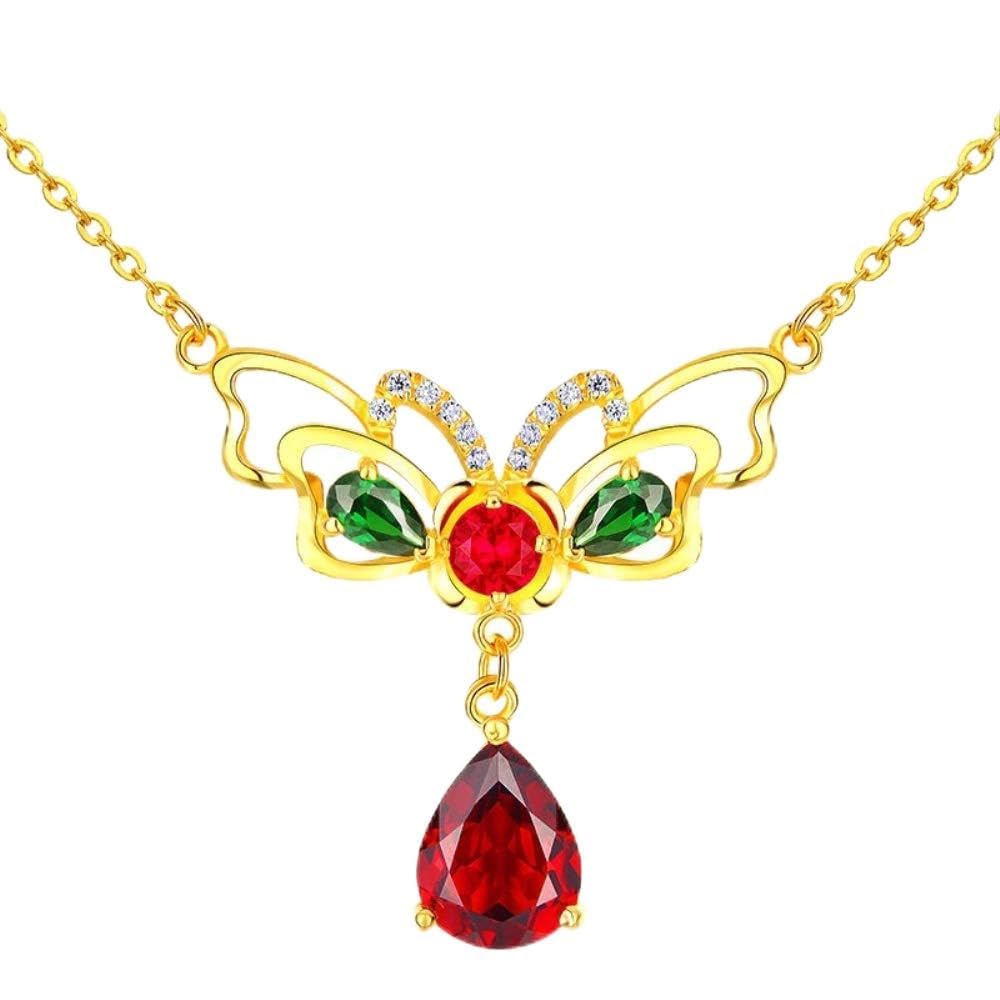 Collier rubis goutte d'eau papillon pour sublimer vos soirées d'été