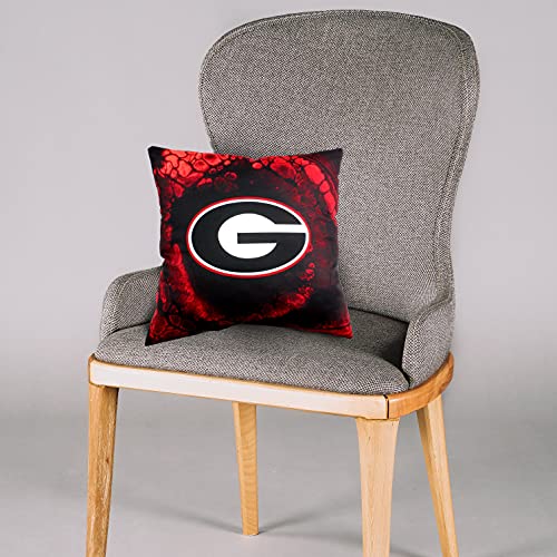 Image of Georgia Bulldogs 2 Sided Color Swept Decorative Pillow, 16 inch, Made in The USA