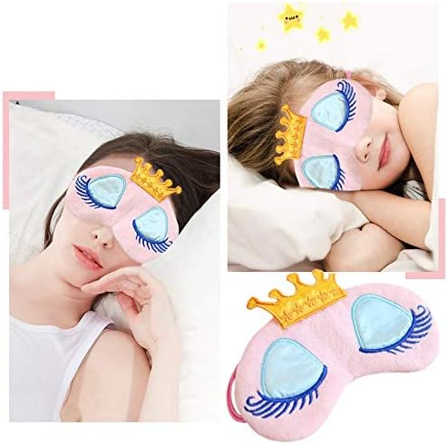 Miniatura 4 de Paquete de 2 antifaz para dormir para mujeres y niñas, con corona de princesa, pestañas para cosplay, para viajes, fiestas