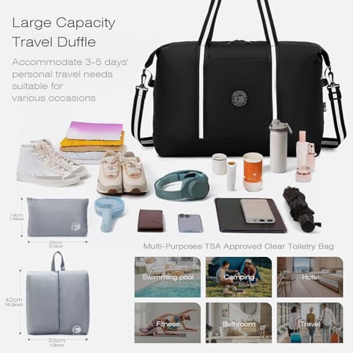 SPAHER 50L Reisetasche Groß Handgepäck Tasche 55x40x23 Germanwings Lufthansa TUI Airways Faltbare Sporttasche Damen Herren Carry on Luggage Gym Duffle Bag Weekender Fitness Bag mit Schuhbeutel