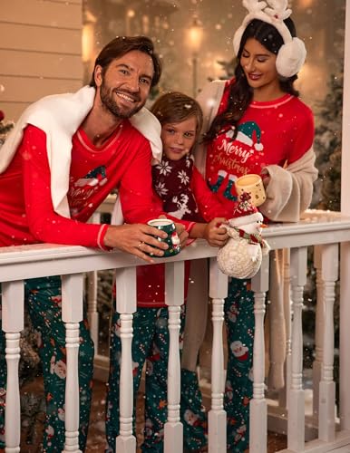 Ekouaer Men Pajamas Set Two Pieces Christmas Sets for Family Photo - image 2