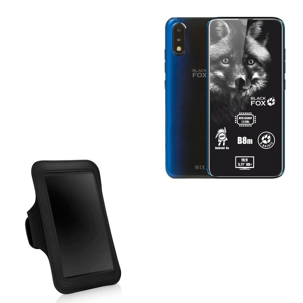 BoxWave Case Compatible with Black Fox B8m - Sports Armband, Adjustable Armband for Workout and Running for Black Fox B8m - Jet Black