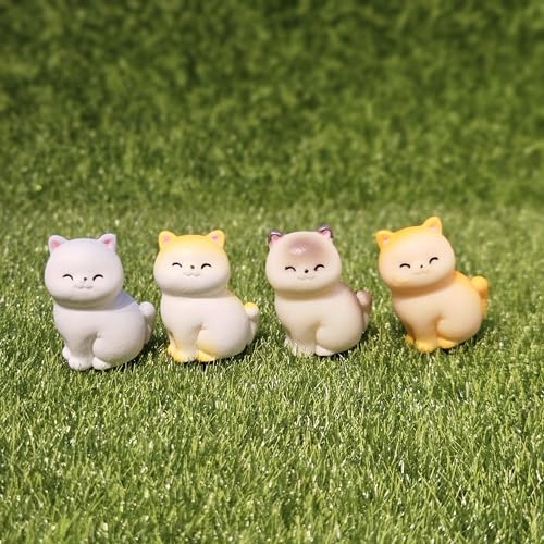 Image of Miniature Cats Set of 8 Resin Figurines for Miniature Garden Decor Dollhouse Accessories Fairy Garden Terrarium Desk Decor Gifting Collectibles