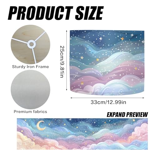 Image of Nuxovilar Lamp Shades Set of 2, 13 inch Top x 13 inch Bottom x 10 inch High (Spider) | Table lamp shades dreamy starry sky design bedroom guest room covers light accessories (Starry)