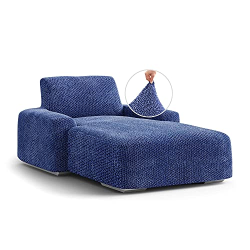 Chaise Lounge Cover Lounge Chair Sofa Slipcover- Soft Polyester Fabric Slipcovers - 1-Piece Form Fit Stretch Furniture Slipcover - Velvet Collection - Blue (Chaise Lounge)