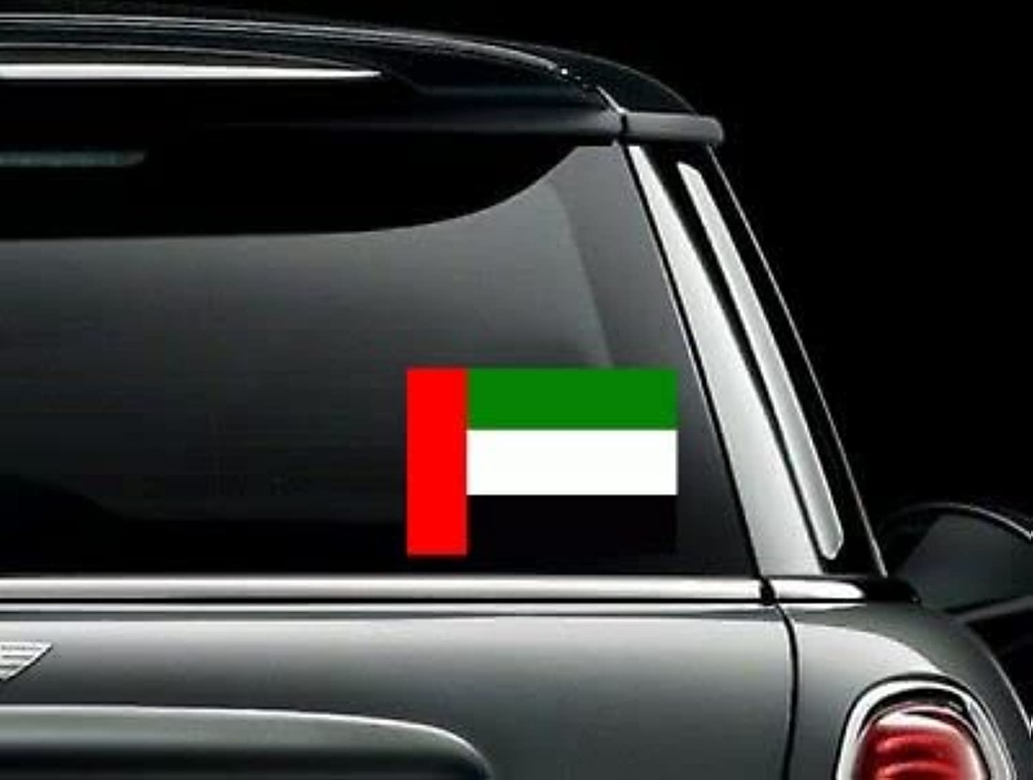 United Arab Emirates UAE Flag علم الإمارات sticker vinyl non bubbles American quality car or home windows or truck motorcycles size 11x7cm