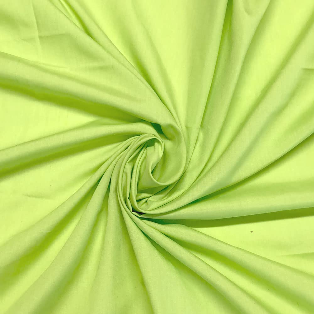 Plain Polycotton Fabric 60+ Colours Poly Cotton Dress Craft Sold Per Meter (Lime 46)