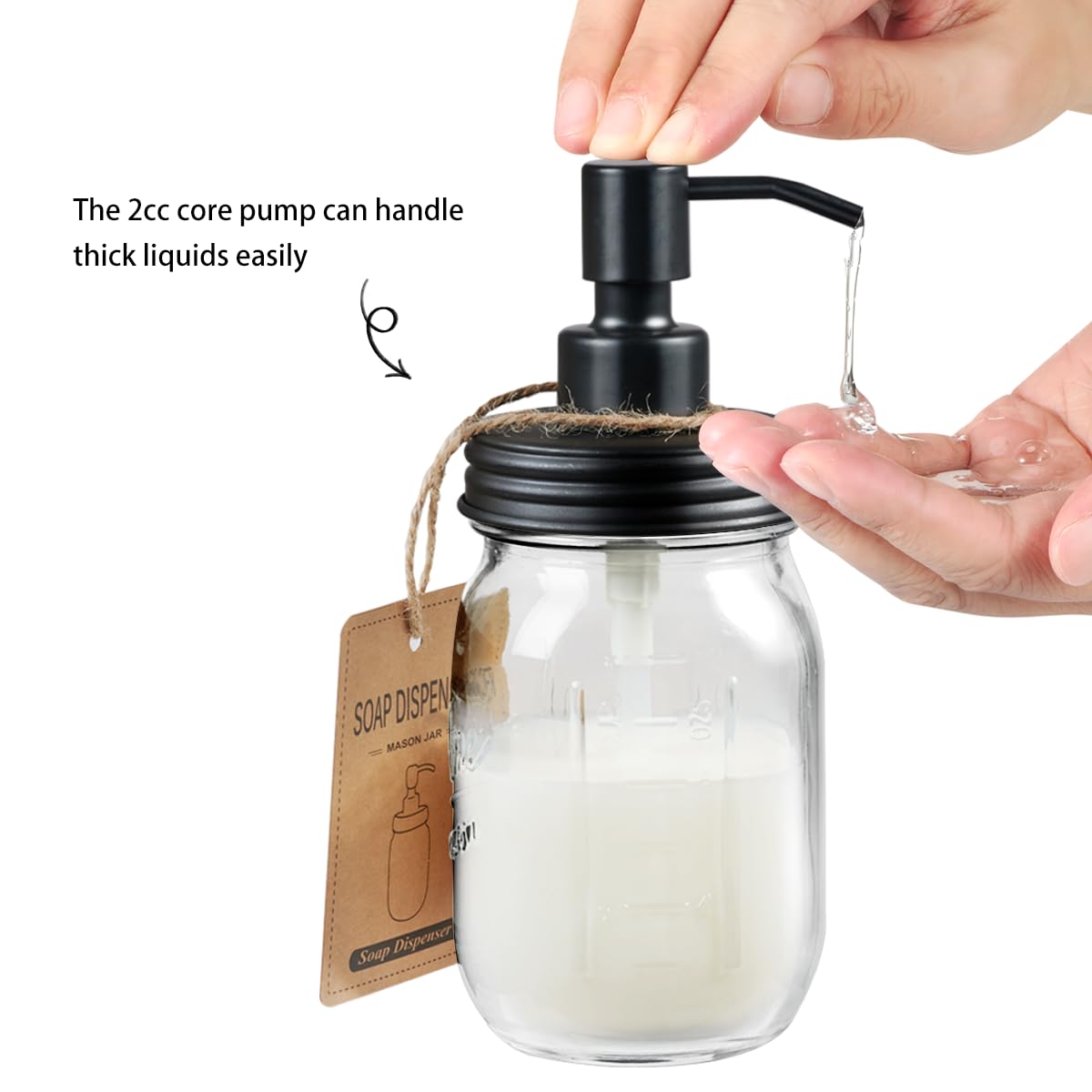 SheeChung Juego de accesorios de tarro Mason, juego de 2 accesorios de baño de vidrio, soporte para cepillo de dientes, dispensador de jabón de loción para decoración rústica de granja, decoración de