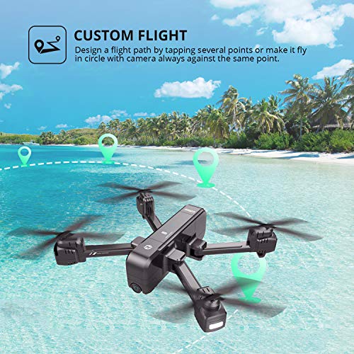 Image of Holy Stone GPS 2.7K Drone with FHD FPV Camera Live Video for Adults, Portable Selfie Quadcopter with 2 Batteries for Beginners with Auto Return Home, Custom Flight Path, Follow Me, Auto Hover