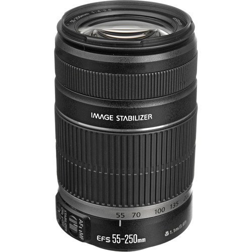 Canon EF-S 55-250mm f/4-5.6 is STM Lens for Canon SLR Cameras + PixiBytes Cleaning Cloth