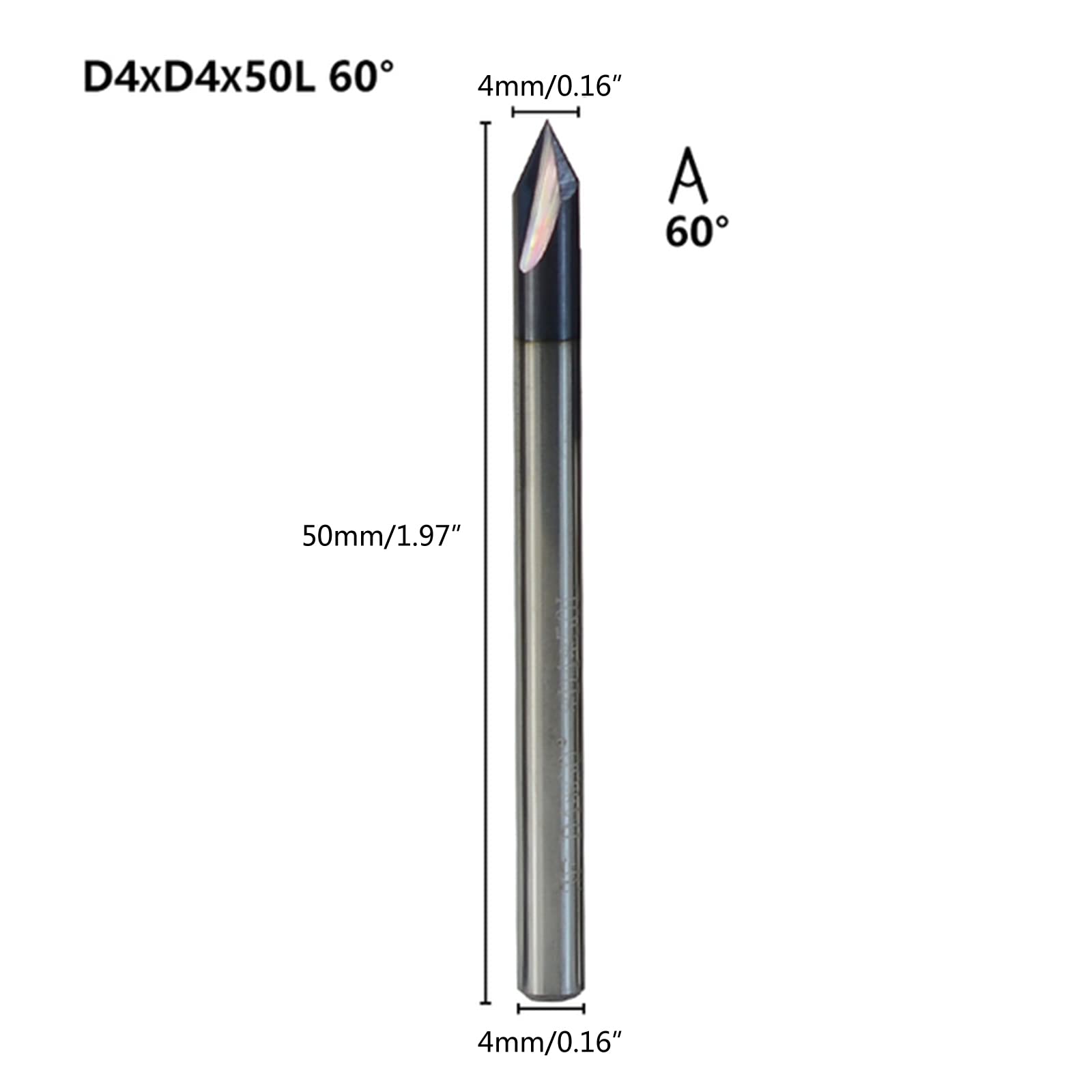 Fresa de chaflán de 3 flautas de 2 a 12 mm, 60 grados, fresadora de extremo biselado, fresado de grabado