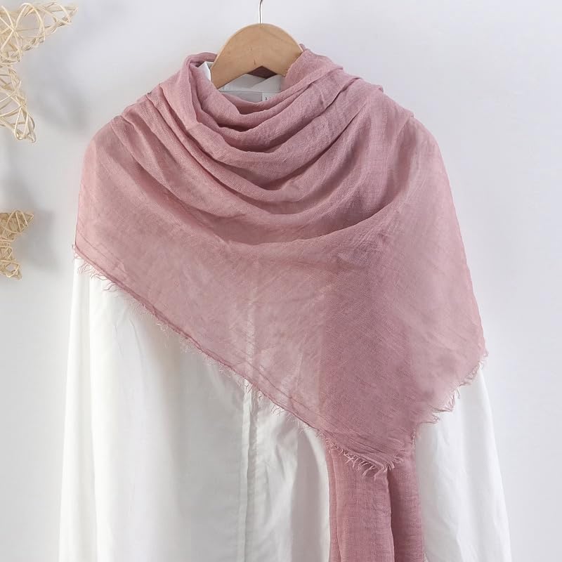 Image of Crinkled PolyCotton Scarf for Women - 180 x 90 cm Stole for Women | PolyCotton Scarf for Summers, Head Cover for Women | Lightweight Scarf for Women | Women Accessory