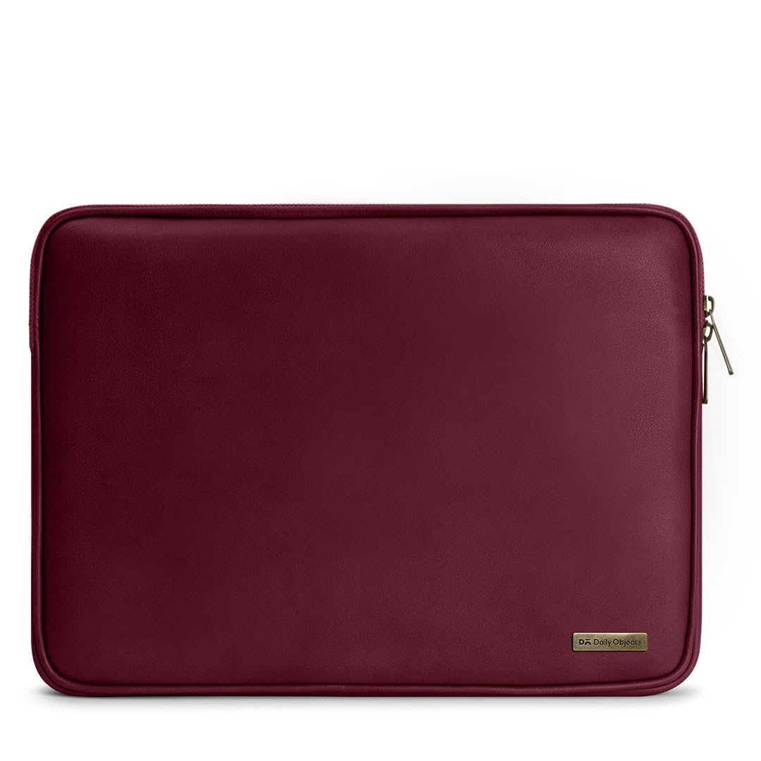 DailyObjects Zippered Sleeve for MacBook & Laptop 11 Inch | Solid Burgundy PU Leather Sleeves with inner lining | Durable Stylish Light Weight Sleek Design with Zip Closure (B082R8MJCQ) Amazon Price History, Amazon Price Tracker