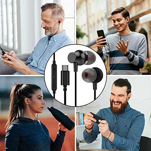 USB C Headphone, COOYA USB Type C Earphones Wired Earbuds Magnetic Noise Canceling in-Ear Headset with Microphone for… - Image 8