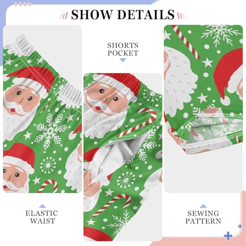 Boys' Pants Christmas Santa Cane Snowflake Long Bottoms Jogger Pants Elastic Waist Trousers with Pockets S-XL4