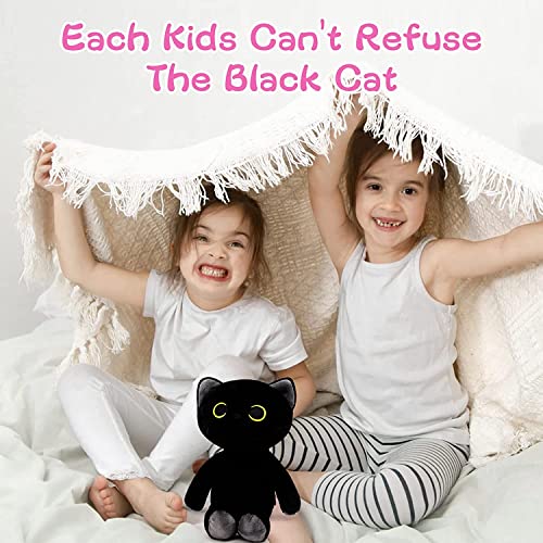 Image of AVSHUB Black Cat Plush Soft Toy for Kids, Boys & Girls | Cute Stuffed Cat Plush Animal Toy for Playtime, Room Decor & Birthday Gift