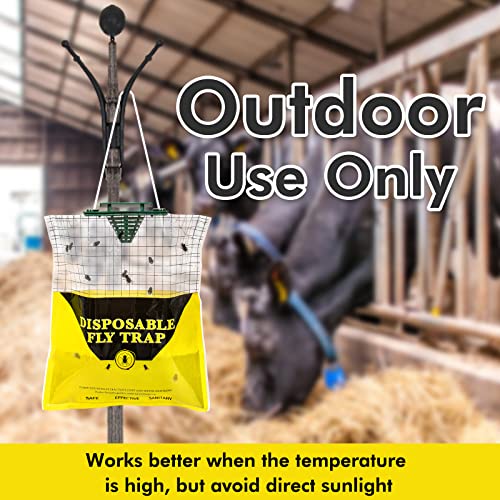 2 Pack Fly Traps Outdoor Disposable, Large Capacity Fly Trap With Fly Bait, Non-Toxic Outdoor Fly Catcher Bag, Ranch Fly Traps For Pasture, Orchard #TOP1