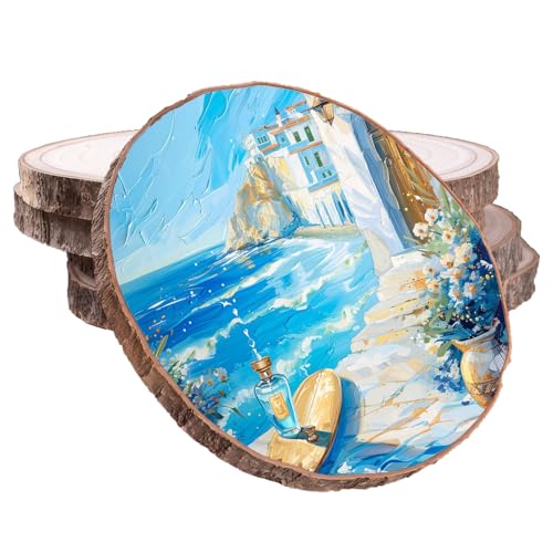 Holzscheiben 5 Stück: 18-20 cm Baumscheiben Holzscheiben, 15 mm Dicke...