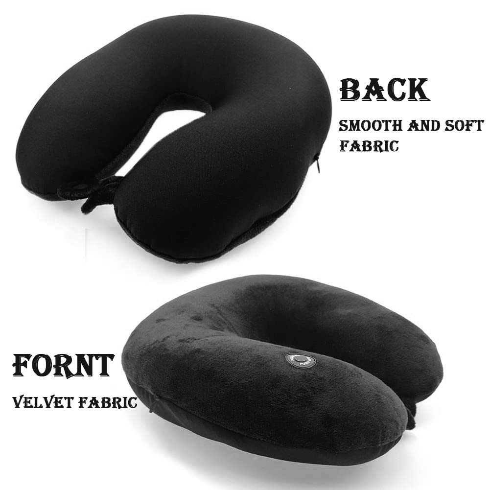 Hooshing Almohada masajeadora vibratoria negra para aliviar el dolor, terapia de apoyo a la fatiga del hombro en el coche, el hogar y la oficina