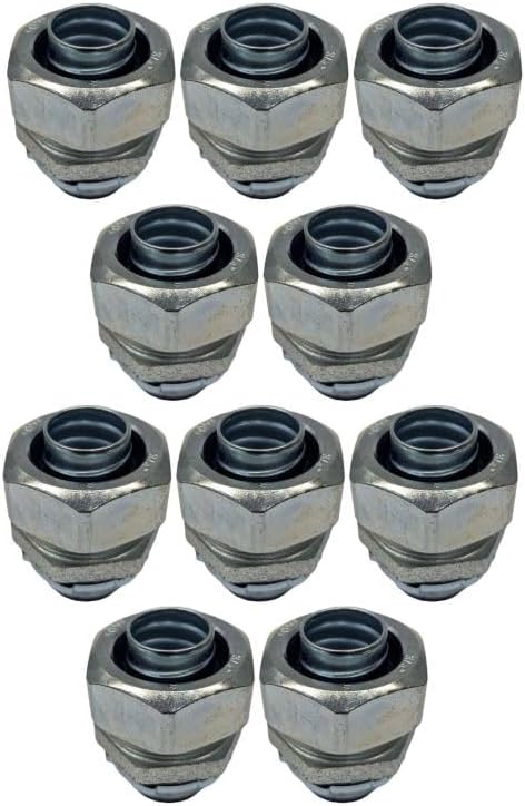 COREX 2" Liquid Tight Straight Conduit Fitting - Insulated Throat - Sealtight Connector - Zinc Plated Malleable Iron