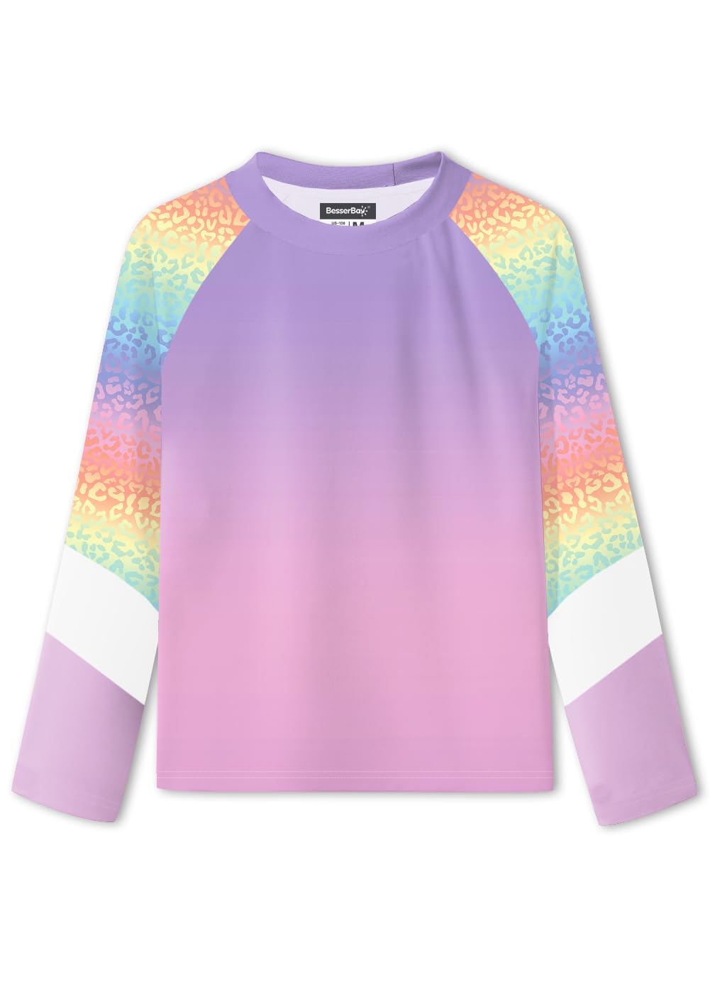 BesserBay Girls Rash Guard UPF 50+ Raglan Sleeve Swim Shirt 6-14 Years