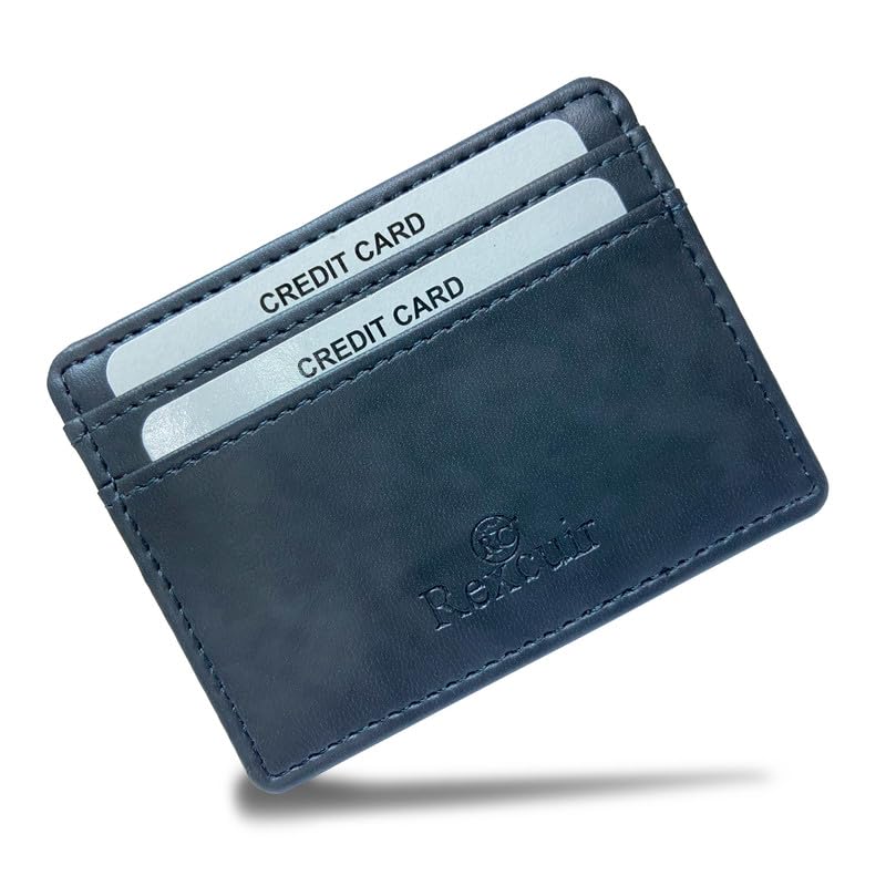 RC Rexcuir Magic Wallet Money Clip Vegan Leather Slim Wallet Card Case Magic Men's Card Holder and Credit/ID Case Mini Bifold Flip Wallet