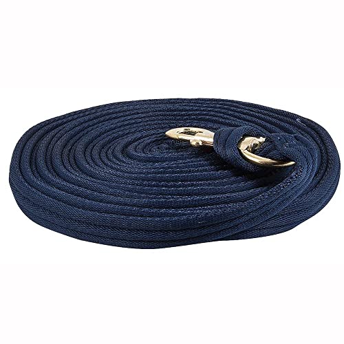 Dura-Tech Cushion Lunge Line for Horses | Stable Use & Horse Training | Horse Lunge Line with Snap | Durable Horse Lead Rope | 30 Foot Length | Replaceable Brass Snap | Color Navy