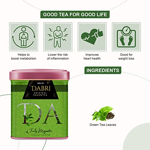 Image of Dabri Detox Green Tea 80gm Combo (Pack of 2 x 40gm Each Tin Box)|fresh Natural flavoured green tea for good health|Rich with Anti-Oxidants,Immunity Booster,Improves Metabolism & Used to Reduces Waist
