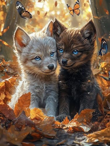 Diamond painting adulte pour décorer le salon avec un kit broderie diamant loup