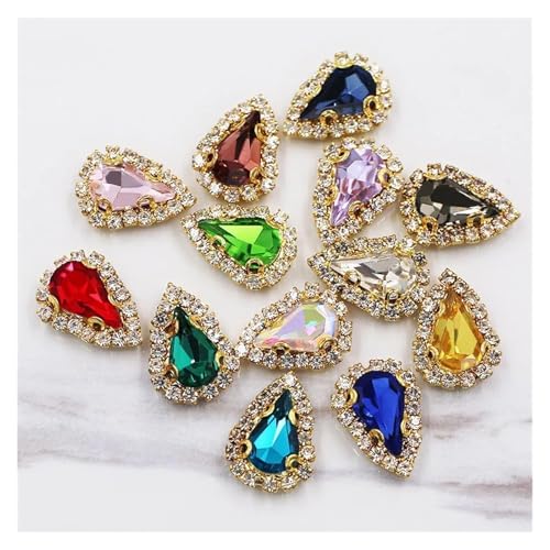 Boutons en cristal à dos rabattable haut de gamme avec base dorée - 4