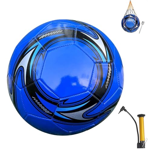 DAJASD Balón de fútbol infantil unisex, oficial, talla 5, azul, para interior y exterior, a prueba de explosiones, para jóvenes y adultos (azul)