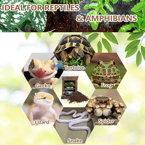 Image of BNOSDM 2PCS Reptile Soil Substrate,Natural Terrarium Bedding,Snake Bedding, Fluffy Reptile Tank Substrate for Tortoise Hermit Crab Tarantulas Lizards