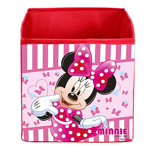 Image of Kuber Industries Disney Print Non Woven Fabric 4 Pieces Foldable Large Size Cloth Storage Box Toy, Books Wardrobe Organiser Cube with Handle (Royal Blue & Pink)