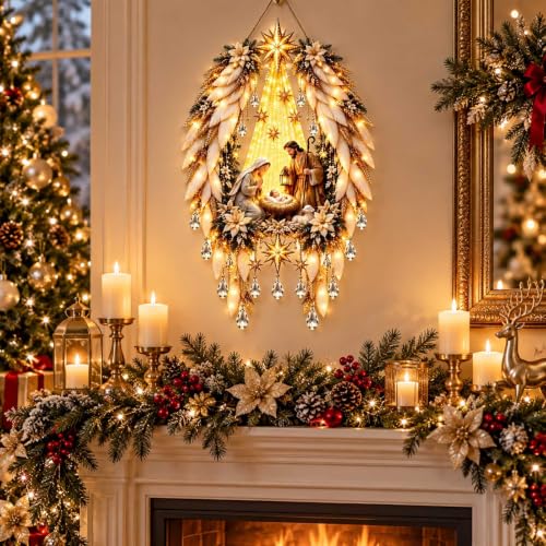 Golden Wing Angel Christmas Ornament, LED Stained Glass Suncatcher Decor,B - image 8