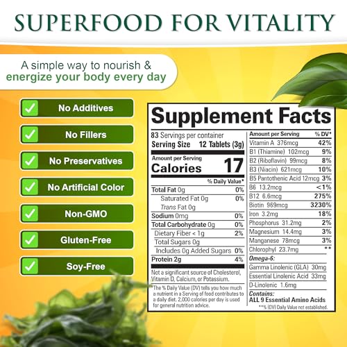 Sunlit Best Green Organics RL-SPIRO-REG Organic Spirulina Tablet
